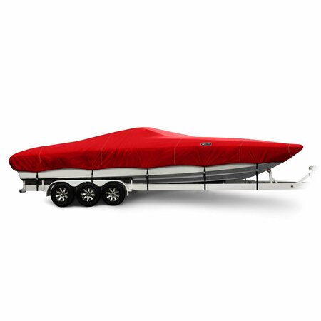 EEVELLE Boat Cover INFLATABLE, Outboard Fits 24ft 6in L up to 111in W Red SFINF24111B-RED